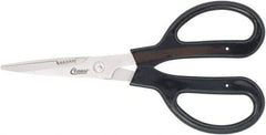 Clauss - 4" LOC, 9-1/4" OAL Stainless Steel Blunt Point Trimmers - Serrated, Plastic Handle, For Paper, Fabric - USA Tool & Supply