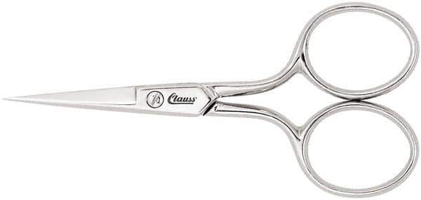 Clauss - 1" LOC, 3-1/2" OAL Scissors - Steel Handle, For Paper, Fabric - USA Tool & Supply