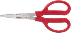 Clauss - 4" LOC, 7" OAL Stainless Steel Dubbed Trimmers - Serrated, Plastic Handle, For Paper, Fabric - USA Tool & Supply