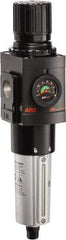 ARO/Ingersoll-Rand - 3/4" NPT Port Heavy Duty 1 Piece Filter/Regulator FRL Unit - Metal Bowl, 236 SCFM, 250 Max psi, 14.689" High x 4.091" Long, Automatic Drain - USA Tool & Supply