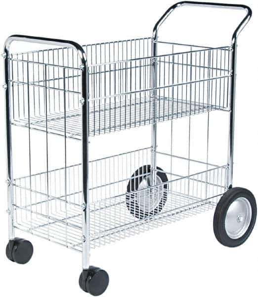 FELLOWES - 200 Lb Capacity, 21-1/2" Wide x 37-1/2" Long x 39-1/2" High Mail Cart - 1 Shelf, Steel - USA Tool & Supply