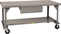 Little Giant - Mobile Workbench - 7 Gauge Steel, Fixed Leg, Gray, 36" Long x 30" Deep x 34" High - USA Tool & Supply