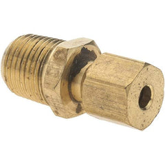 Value Collection - 1/8" Outside Diam, 1/8-27 NPTF, Metal Push-to-Connect Tube Male Connector - Tube to Male NPTF Connection - USA Tool & Supply