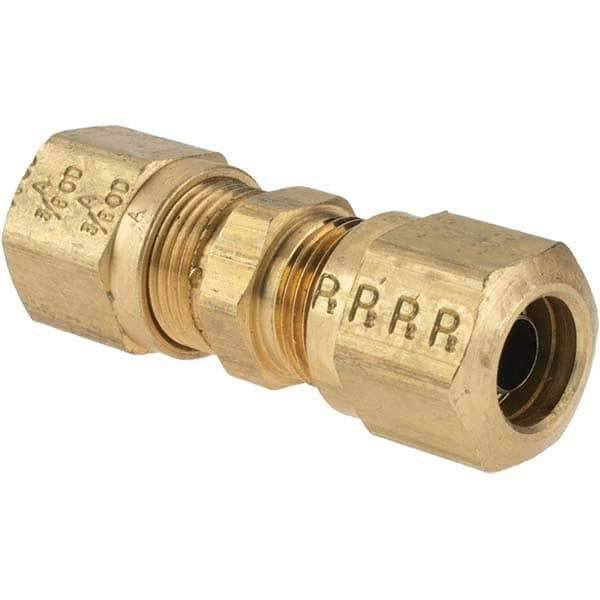 Parker - 3/8" OD, Brass Union - 150 Max Working psi, Comp x Comp Ends - USA Tool & Supply