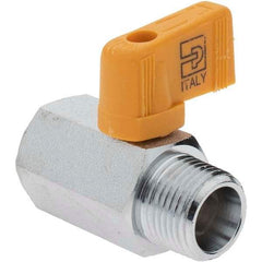 Parker - 3/8" Pipe, Brass Miniature Ball Valve - Male x Female Ends, Wedge Handle - USA Tool & Supply