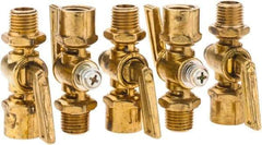 Parker - 1/4" Pipe, Female Pipe to Male Pipe Drain Cock & Shutoff Valve - 1/4-18 Thread, 30 Max psi - USA Tool & Supply