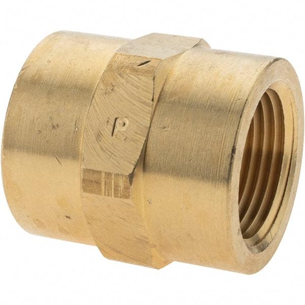 Parker - 3/4 Female Thread, Brass Industrial Pipe Coupling - FNPTF, 1,000 psi - USA Tool & Supply