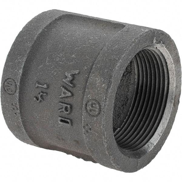 Value Collection - Size 1-1/2", Class 150, Malleable Iron Black Pipe Coupling (Right Hand) - 150 psi, Threaded End Connection - USA Tool & Supply
