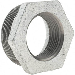 Value Collection - Class 150, 2 x 1-1/4" Galvanized Pipe Hex Bushing - Threaded, Malleable Iron - USA Tool & Supply