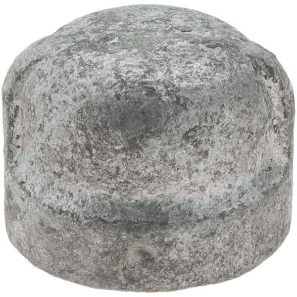 Value Collection - Size 1/4", Class 150, Malleable Iron Galvanized Pipe End Cap - 150 psi, Threaded End Connection - USA Tool & Supply