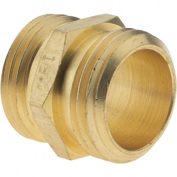 Value Collection - 3/4 Garden Hose Adapter - Brass, Male Hose to Male Hose Connector - USA Tool & Supply