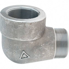 Value Collection - Size 2", Class 3,000, Forged Carbon Steel Black Pipe 90° Street Elbow - NPT End Connection - USA Tool & Supply