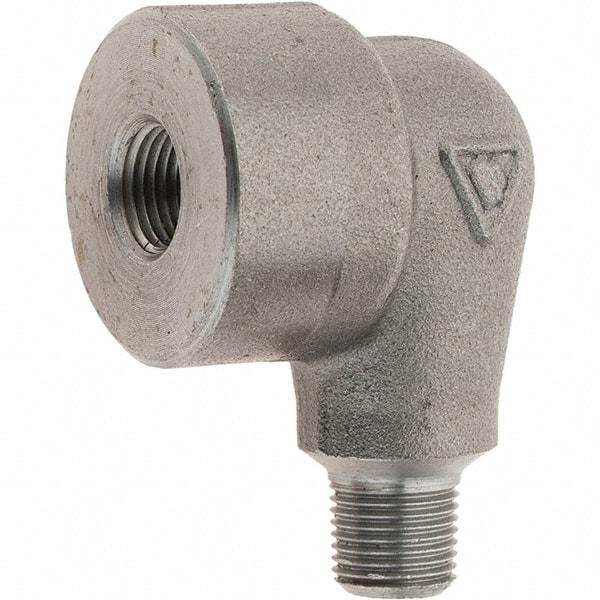 Value Collection - Size 1/8", Class 3,000, Forged Carbon Steel Black Pipe 90° Street Elbow - NPT End Connection - USA Tool & Supply