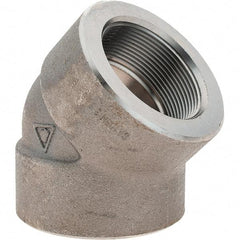 Value Collection - Size 2", Class 3,000, Forged Carbon Steel Black Pipe 45° Elbow - NPT End Connection - USA Tool & Supply