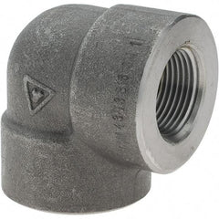 Value Collection - Size 1", Class 3,000, Forged Carbon Steel Black Pipe 90° Elbow - NPT End Connection - USA Tool & Supply