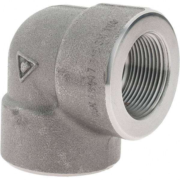 Value Collection - Size 1-1/4", Class 3,000, Forged Carbon Steel Black Pipe 90° Elbow - NPT End Connection - USA Tool & Supply