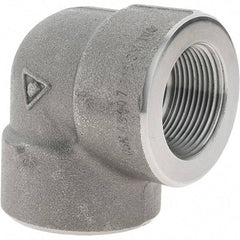 Value Collection - Size 1-1/4", Class 3,000, Forged Carbon Steel Black Pipe 90° Elbow - NPT End Connection - USA Tool & Supply