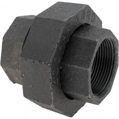 Value Collection - Size 1-1/2", Class 300, Malleable Iron Black Pipe Union - 300 psi, Threaded End Connection - USA Tool & Supply