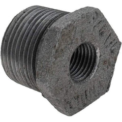 Value Collection - Size 3/4 x 1/4", Class 150, Malleable Iron Black Pipe Hex Bushing - 150 psi, Threaded End Connection - USA Tool & Supply