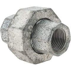 Value Collection - Class 150, 3/8" Galvanized Pipe Union - Threaded, Malleable Iron - USA Tool & Supply