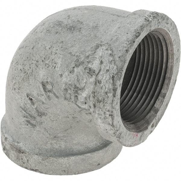 Value Collection - Class 150, 1-1/4" Galvanized Pipe 90° Elbow - Threaded, Malleable Iron - USA Tool & Supply