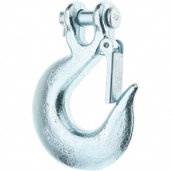 Value Collection - 1/2" Chain Diam, 43 Chain Grade Clevis Hook - 9,200 Lb Capacity, 3/4" Hook Throat, 4" OAL - USA Tool & Supply