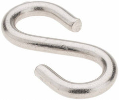 Value Collection - Stainless Steel S-Hook - 17 Lb Capacity, 0.114" Wire, 1-1/4" OAL - USA Tool & Supply