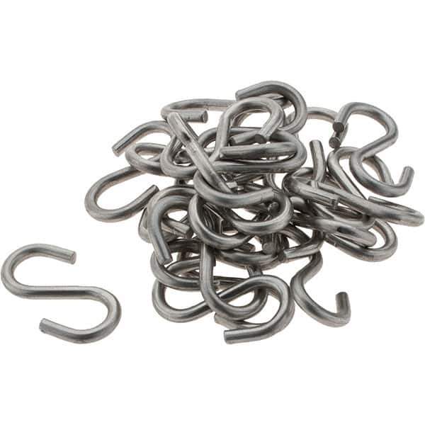 Value Collection - 304 Stainless Steel Uncoated S-Hook - 20 Lb Capacity, 0.12" Wire, 1-5/16" OAL - USA Tool & Supply