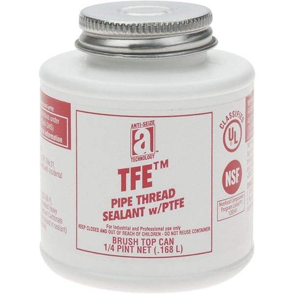 Value Collection - 4 oz Brush Top Can Pipe Sealant - PTFE Based, 500°F Max Working Temp - USA Tool & Supply