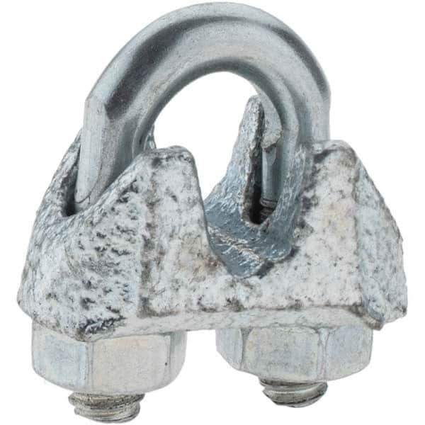 Value Collection - 1/8" Wire Rope Clips - 10-24, Forged Steel, Electro Galvanized - USA Tool & Supply