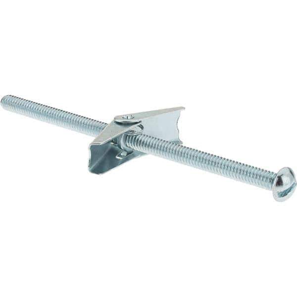 Value Collection - 1/4" Diam, 5" Long, Toggle Bolt Drywall & Hollow Wall Anchor - Steel, Use with Concrete/Masonry, Hollow Tile, Plaster & Wallboard - USA Tool & Supply