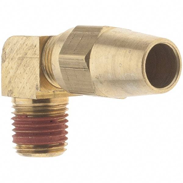 Parker - 3/8" OD, Brass Male Elbow - 400 Max Working psi, - USA Tool & Supply