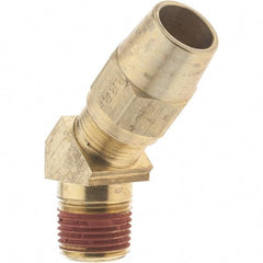 Parker - 5/8" OD, Brass Male 45° Elbow - 400 Max Working psi, - USA Tool & Supply