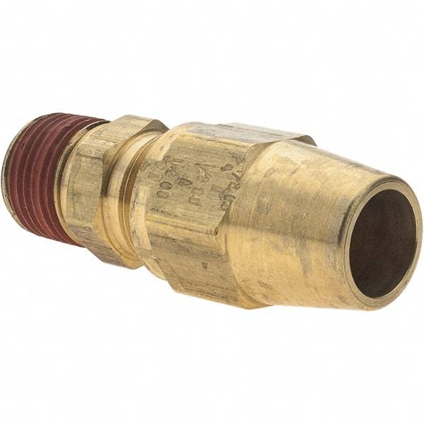 Parker - 1/2" OD, Brass Male Connector - 400 Max Working psi, Comp x MNPT Ends - USA Tool & Supply