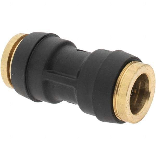 Parker - 1/2" Outside Diam, Brass Push-to-Connect Tube Union - 250 Max psi, Tube to Tube Connection - USA Tool & Supply