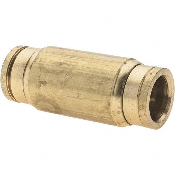 Parker - 5/8" Outside Diam, Brass Push-to-Connect Tube Union - Tube to Tube Connection, Nitrile O-Ring - USA Tool & Supply