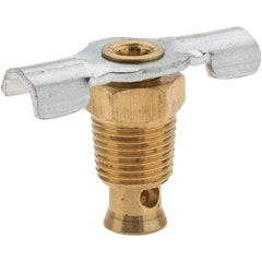 Value Collection - 1/8" Pipe, External Seat Drain Cock & Shutoff Valve - 1/8 Thread, 150 Max psi, 1-1/8" Long - USA Tool & Supply