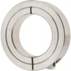 Value Collection - 1-1/4" Bore, Stainless Steel, One Piece Clamp Collar - 2-1/16" Outside Diam, 1/2" Wide - USA Tool & Supply