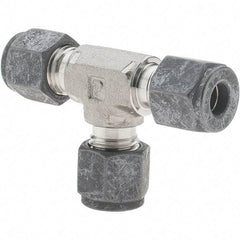 Value Collection - 1/4" OD, Stainless Steel Union Tee - Comp x Comp x Comp Ends - USA Tool & Supply