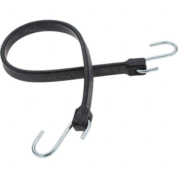 Value Collection - Heavy Duty Tie Down with S Hook - 24" OAL, Black - USA Tool & Supply