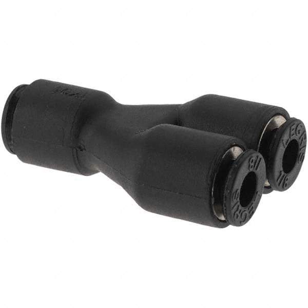 Parker - 1/8" Outside Diam, Nylon Push-to-Connect Tube Union Y - 290 Max psi - USA Tool & Supply