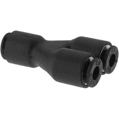 Parker - 1/8" Outside Diam, Nylon Push-to-Connect Tube Union Y - 290 Max psi - USA Tool & Supply