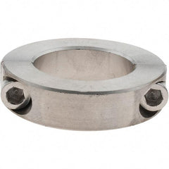 Value Collection - 1-1/4" Bore, Stainless Steel, Two Piece Shaft Collar - 2-1/16" Outside Diam, 1/2" Wide - USA Tool & Supply