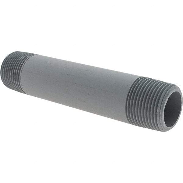 Value Collection - 1" Pipe, 6" Long CPVC Threaded Plastic Pipe Nipple - Gray - USA Tool & Supply