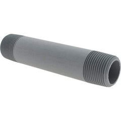 Value Collection - 1" Pipe, 6" Long CPVC Threaded Plastic Pipe Nipple - Gray - USA Tool & Supply
