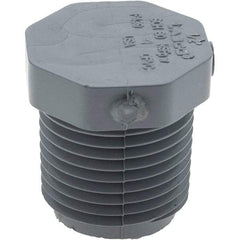 Value Collection - 1/2" CPVC Plastic Pipe Hex Plug - Schedule 80, MIPT End Connections - USA Tool & Supply