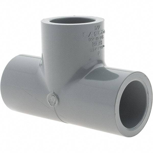 Value Collection - 1/2" CPVC Plastic Pipe Tee - Slip x Slip x Slip End Connections - USA Tool & Supply