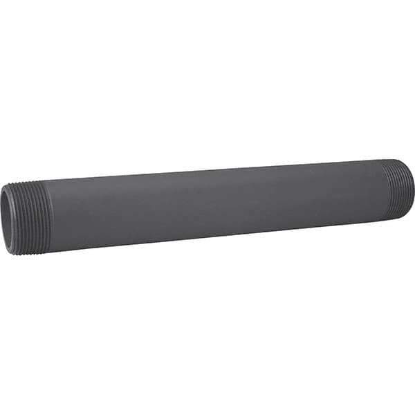 Value Collection - 1" Pipe, 5" Long PVC Threaded Plastic Pipe Nipple - Gray - USA Tool & Supply
