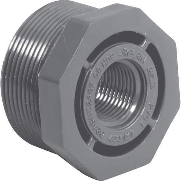 Value Collection - 2 x 1-1/2" PVC Plastic Pipe Bushing - MIPT x FIPT End Connections - USA Tool & Supply