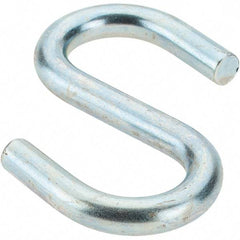 Value Collection - Trade Size 526, Carbon Steel Bright Zinc S-Hook - 189 Lb Capacity, 1/4" Wire, 2-1/4" OAL - USA Tool & Supply